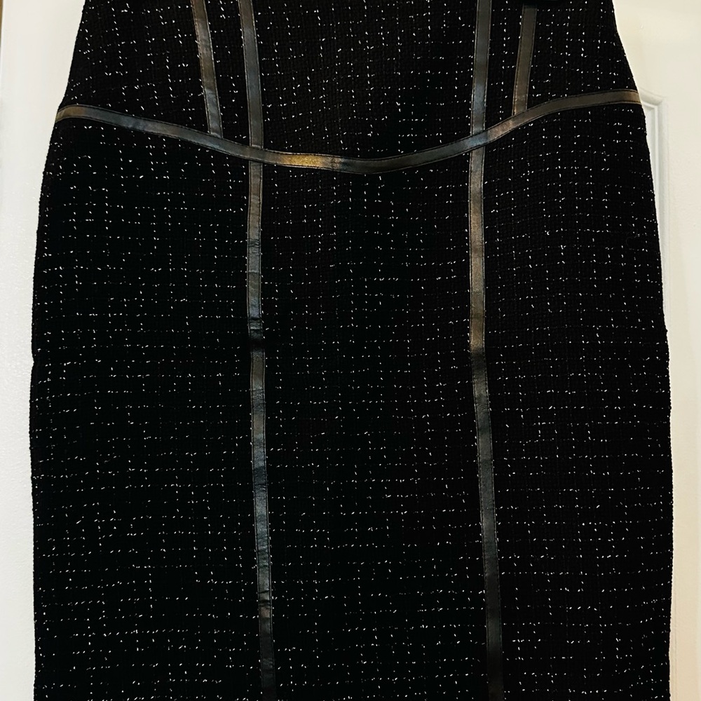 Plastic Island Black and Silver Women's Pencil Skirt